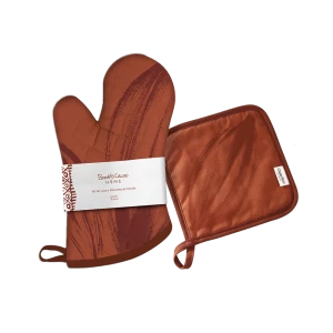 KIT LUVA E DESCANSO DE PANELA VERDE BENDITO CACAO