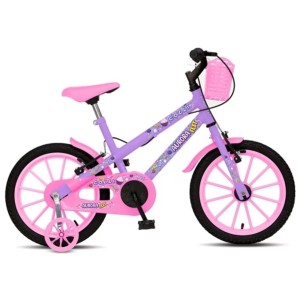 BICICLETA COLLI ARO 16 INFANTIL COM  RODINHA AURORA FEST LILÁS