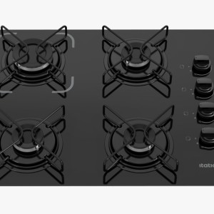 COOKTOP ITATIAIA ESSENCIAL 4 BOCAS PRETO GAS 56×34 NICHO 53,6 X 35CM