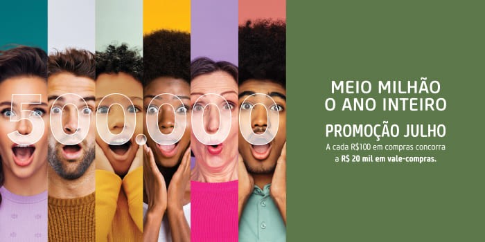Concorra a R$ 20.000 em vale compras