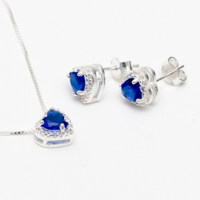 CONJUNTO PRATA 925 COM PEDRA ZIRCÔNIA
