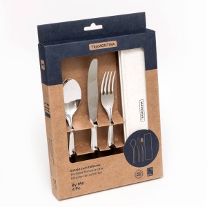 CONJUNTO TALHER INOX 4 PEÇAS COM ESTOJO TRAMONTINA