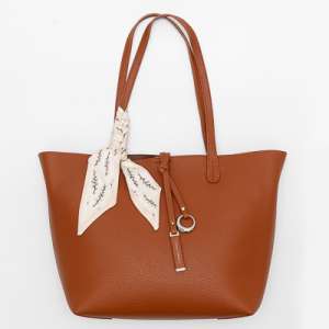 BOLSA SHOPPING BAG CARAMELO COM LENÇO