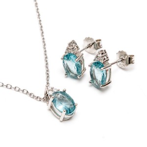 CONJUNTO DE PRATA 925 COM ZIRCONIA