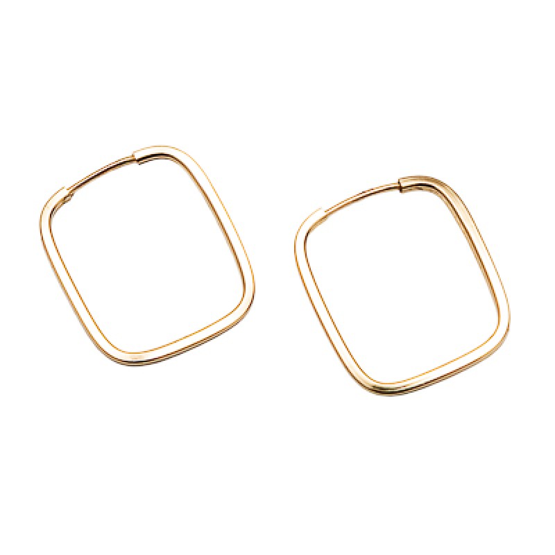 ARGOLA QUADRADA OURO 18K