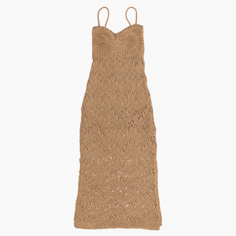 VESTIDO DE TRICÔ MARROM CLARO
