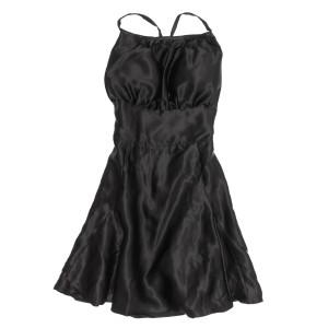 VESTIDO ACETINADO CURTO NA COR PRETO