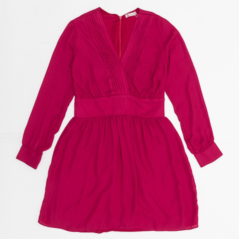 VESTIDO CREPE CURTO COM CEREJA