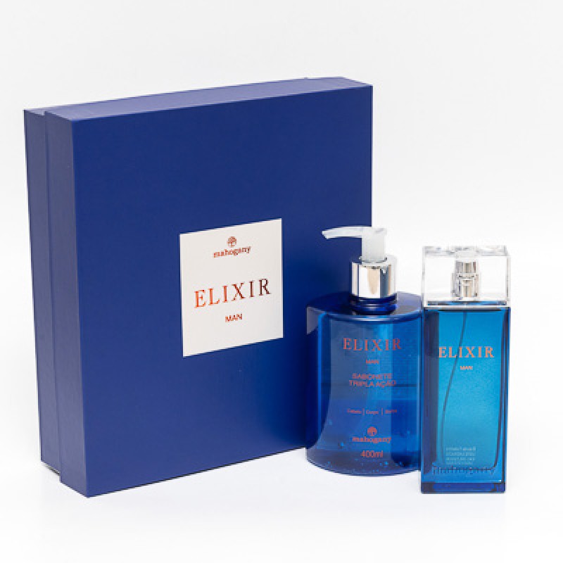 KIT CAIXA ELIXIR MAN EAU DE TOILETTE 100ML E SABONETE LÍQUIDO 400ML