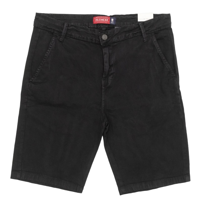 PW BERMUDA MASCULINA SARJA PRETA