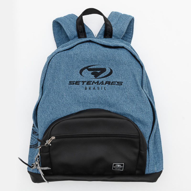MOCHILA JEANS SETEMARES COM BOLSO ECO