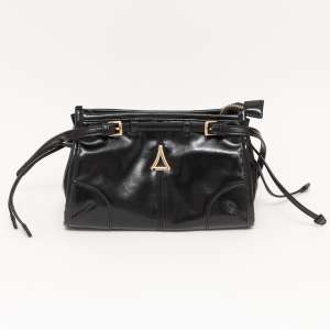 BOLSA FEMININA PRETA COM ALÇA TRANSVERSAL EM P.V