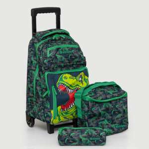 KIT ESCOLAR 3 PEÇAS ESTAMPA DINOSSAURO