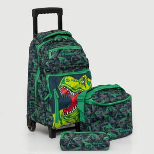 KIT ESCOLAR 3 PEÇAS ESTAMPA DINOSSAURO