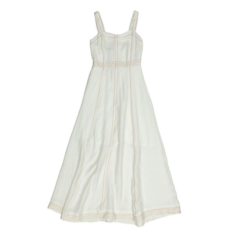 VESTIDO MIDI PESPONTOS CONTRASTE