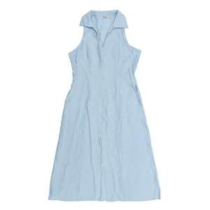 VESTIDO MIDE GOLA COM FENDA AZUL