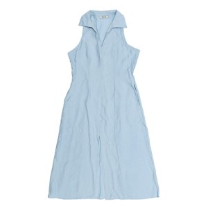 VESTIDO MIDE GOLA COM FENDA AZUL